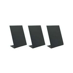 Securit® L-Vorm A5 Acryl Tafelkrijtbord In Zwart set van 3|0,5 kg - zwart Polypropyleen, kunststof TBA-BL-A5