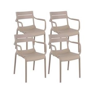 Oviala Business Set van 4 beige kunststof terrasstoelen - beige 111511