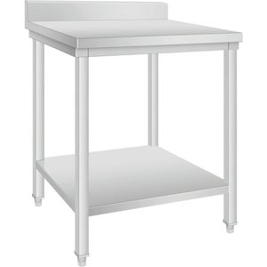 METRO Professional Werktafel GWTS4077B, roestvrij staal, 70 x 70 x 85 cm, met achterwand - Roestvrij staal GWT4077B