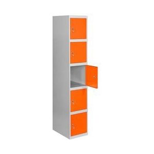 SimonRack Gedemonteerd INITIAL 5-deurs metalen locker GRIJS/ORANJE 1800x300x500 mm (Hoogte x Breedte x Diepte) - 8425437068225