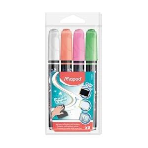 Maped krijtmarker, etui met 4 stuks in geassorteerde kleuren - 3154147435472