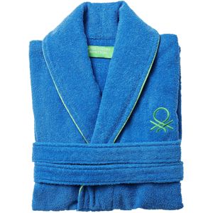 Benetton - Badjas M/L 360GSM 100% Katoen Regenboogblauw - M/L blauw BE749