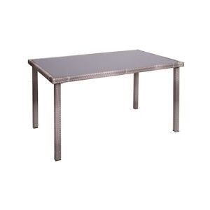 Mendler Poly-rattan tafel HWC-G19, tuintafel balkontafel, 120x75cm ~ grijsbruin - grijs Kunststof 76325