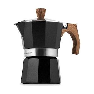 Officine Standard aluminium koffiepotje met houten soft touch handgreep, zwart, voor 3 kopjes - 8457403