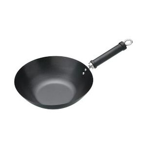 Kitchen Craft anti-kleef wok met platte bodem 30,5cm - Staal K249