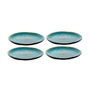 Palmer Bord Lotus 27.5 cm Turquoise Zwart Stoare 4 stuks - meerkleurig Steengoed 8717522192923