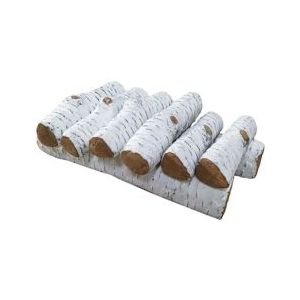 PURLINE Decoratieve keramische houtblokken in wit voor open haard. Set van 8 stuks - wit Keramiek 8436545098615