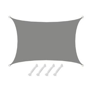 AMANKA UPF50+ Schaduwzeil - 3x4 m UV Luifel Polyester Rechthoek - Zonnezeil Waterafstotend Tuin Balkon - grijs Polyester 16631