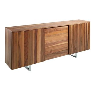 AC ANGEL CERDÁ Angel Cerdá  Walnoten dressoir met stalen poten 3056C - bruin Massief hout 8435631003335