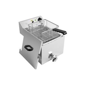 METRO Professional Friteuse GDF1010, roestvrij staal, 52 x 33,7 x 37,5 cm, 10 L, 8100 W, met aftapkraan, zilver. - Roestvrij staal 256775