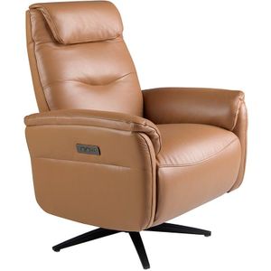 AC ANGEL CERDÁ Angel Cerdá  Bruine leren draaifauteuil 5115C - bruin Bont 8435631027508