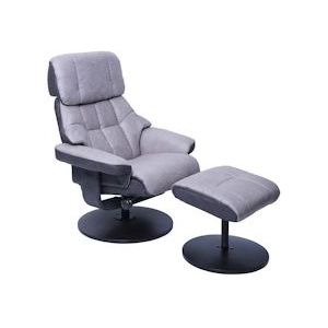 MCA Relax fauteuil HWC-F21, TV fauteuil kruk, stof/textiel 110kg belastbaar ~ grafit-lichtgrijs - grijs Textiel 69309