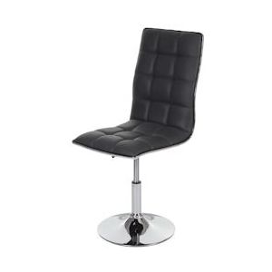 Mendler Eetkamerstoel HWC-C41, stoel keukenstoel, in hoogte verstelbaar draaibaar, kunstleer ~ grijs - grijs Textiel 74275