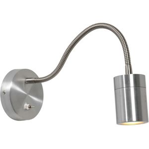 Mexlite Wandlamp 3390ST 1-l. GU10-fitting - zilver Metaal 3390ST