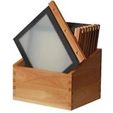 Securit menumappen set met houten box A4 zwart - zwart H759