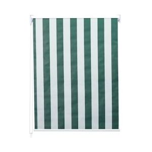 Mendler Rolgordijn HWC-D52, raamrolgordijn zijwaartse tochtwering, 120x160cm zonwerende verduistering ondoorzichtig ~ groen/wit - meerkleurig Textiel 63376