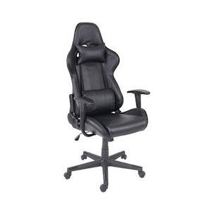 Mendler Bureaustoel HWC-F84, bureaustoel gaming stoel uitvoerende draaistoel, kunstleer ~ zwart - zwart Synthetisch materiaal 70540