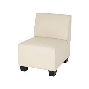 Mendler Modulaire fauteuil zonder armleuningen, middendeel Lyon, kunstleer ~ crème - beige Synthetisch materiaal 21690