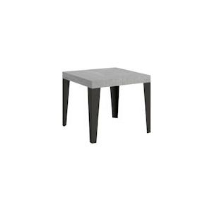 Itamoby Uitschuifbare tafel 90x90/246 cm Antraciet Vlam Cement Structuur - 8050598015810