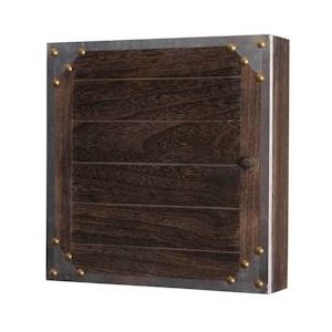 Mendler Sleutelkastje Virginia, houten sleutelkastje, shabby look vintage 27x27x6cm ~ bruin - bruin Massief hout 35461
