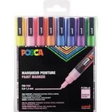 Posca paintmarker PC-3M, set van 8 markers, glitter, assorti - 146350