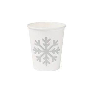 greenbox - Kartonnen bekers winter "Sneeuwvlok" 200 ml / 8 oz, Ø 80 mm, wit, 1000 St. - DHD04433