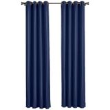 Larson - Luxe effen blackout gordijn - met ringen - 1.5m x 2.5m - Donkerblauw