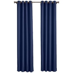 Larson - Luxe effen blackout gordijn - met ringen - 1.5m x 2.5m - Donkerblauw