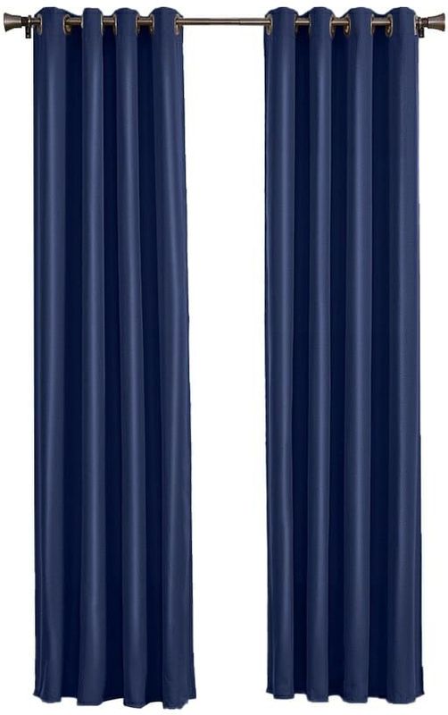 Larson - Luxe effen blackout gordijn - met ringen - 1.5m x 2.5m - Donkerblauw