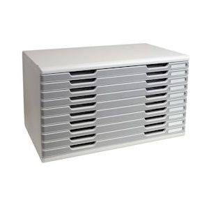 Exacompta 324041D MODULO A3 modulaire ladenbox met 10 gesloten laden voor A3+ documenten, Office, grijs-graniet - grijs Synthetisch materiaal 324041D
