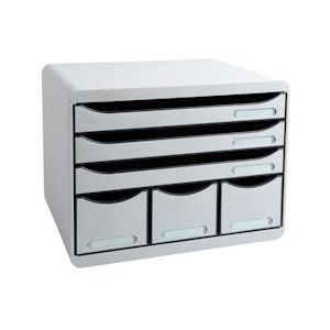 Exacompta 306740D 1x STORE-BOX ladenbox met 6 laden, Office, grijs - grijs Synthetisch materiaal 306740D