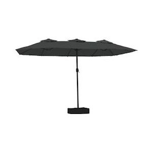 vidaXL Parasol dubbel dak met LED 449x245 cm antracietkleurig - 362955