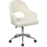 SVITA KLARA bureaustoel in hoogte verstelbare draaistoel bureaustoel met wielen armleuningen leesstoel home office chair cut-out wit - wit 96282