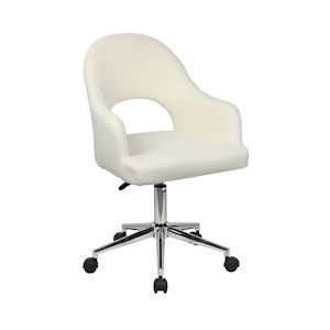 SVITA KLARA bureaustoel in hoogte verstelbare draaistoel bureaustoel met wielen armleuningen leesstoel home office chair cut-out wit - wit 96282