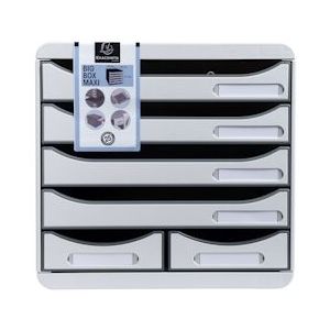 Exacompta 312740D 1x BIG BOX MAXI ladenbox met 6 laden, Office, grijs - grijs Synthetisch materiaal 312740D
