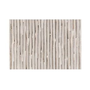 Oviala Business Rechthoekig patchwork vloerkleed met koeienhuideffect 120 x 170 cm - grijs Polyester 108607
