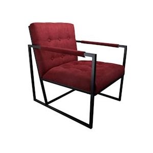 SVITA JONES fauteuil lounge incl. zit- en rugkussens lounge rood - rood Textiel 91077