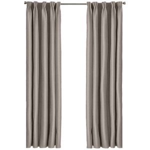 Larson - Luxe hotel blackout gordijn - met haken - 1.5m x 2.5m - Lichtgrijs - 2 Stuks