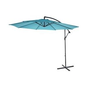 Mendler Acerra zweefparasol, parasol, Ø 3m kantelbaar, polyester/staal 11kg ~ turquoise-blauw zonder voet - blauw Textiel 46813