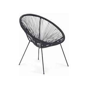 Oviala Business Zwarte fauteuil van geweven hars - zwart 105700