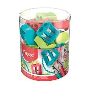 Maped potloodslijper Vivo 2-gaats, geassorteerde kleuren, doos van 30 stuks - blauw Papier 3154140625115