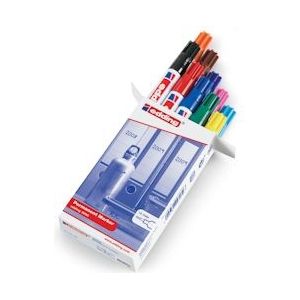 Edding permanent marker 3000, doos van 10 stuks in geassorteerde kleuren - 4-3000999