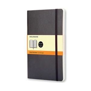 Moleskine notitieboek, ft 9 x 14 cm, gelijnd, soepele cover, 192 bladzijden, zwart - blauw Papier 9788883707100