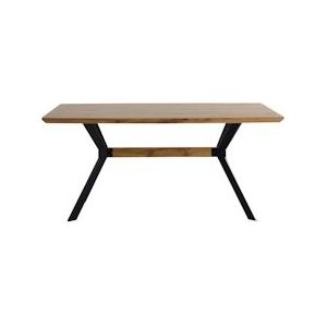 SIT Möbel Houten tafel 160 x 90 cm | Top 40 mm MDF eik-look | Tafelpoten metaal zwart | B 160 x D 90 x H 78 cm | 19000-08 | Serie TISCH - meerkleurig Multi-materiaal 19000-08