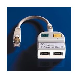 TELEGÄRTNER T-Adapter, Uitgang op 10Base-T/ISDN - meerkleurig 100023153