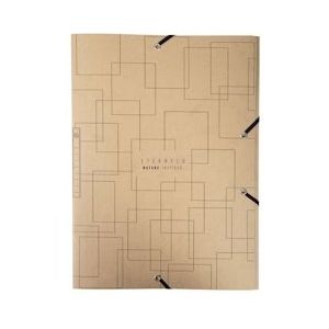 Exacompta 558470E 25x Elastomap met 3 kleppen, Eterneco geïmpregneerd karton, 24x32 cm voor formaat A4, 1 design, geometrisch motief - bruin Kartonnen 558470E