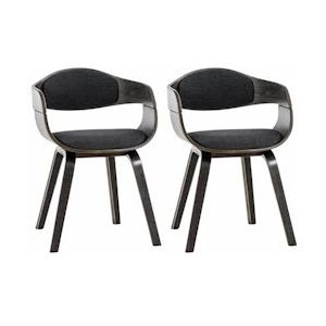 CLP Set van 2 Kingston eetkamerstoelen Stof grijs/donkergrijs - 320731