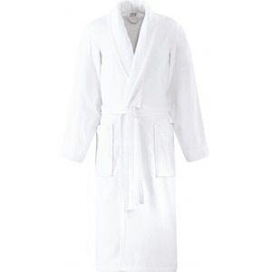 LTITEX -Badjas fluwelen met sjaalkraag, maat 3XL - XXXL wit Textiel 786103XL