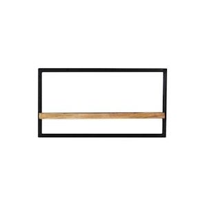 SIT Möbel Wandplank met 1 plank | Mangohout naturel | Metaal zwart | B 65 x D 25 x H 35 cm | 14347-01 | Serie SIDNEY - meerkleurig Multi-materiaal 14347-01