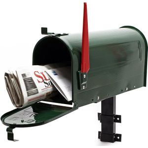 HELLOSHOP26 Amerikaanse brievenbus Amerikaanse design brievenbus groene wandmontage paal 16_0000336 - 3000997899783